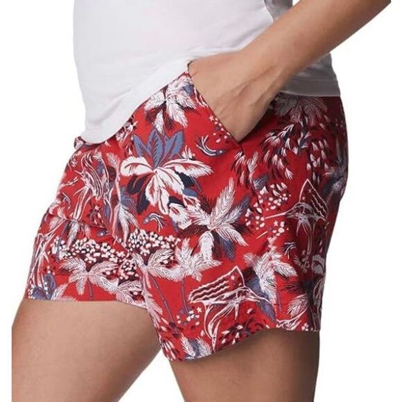 COLUMBIA WOMEN’S LARGE WATER SHORT IN RED SPARK FIREWORK FISHIN’ PATTERN - Picture 8 of 11
